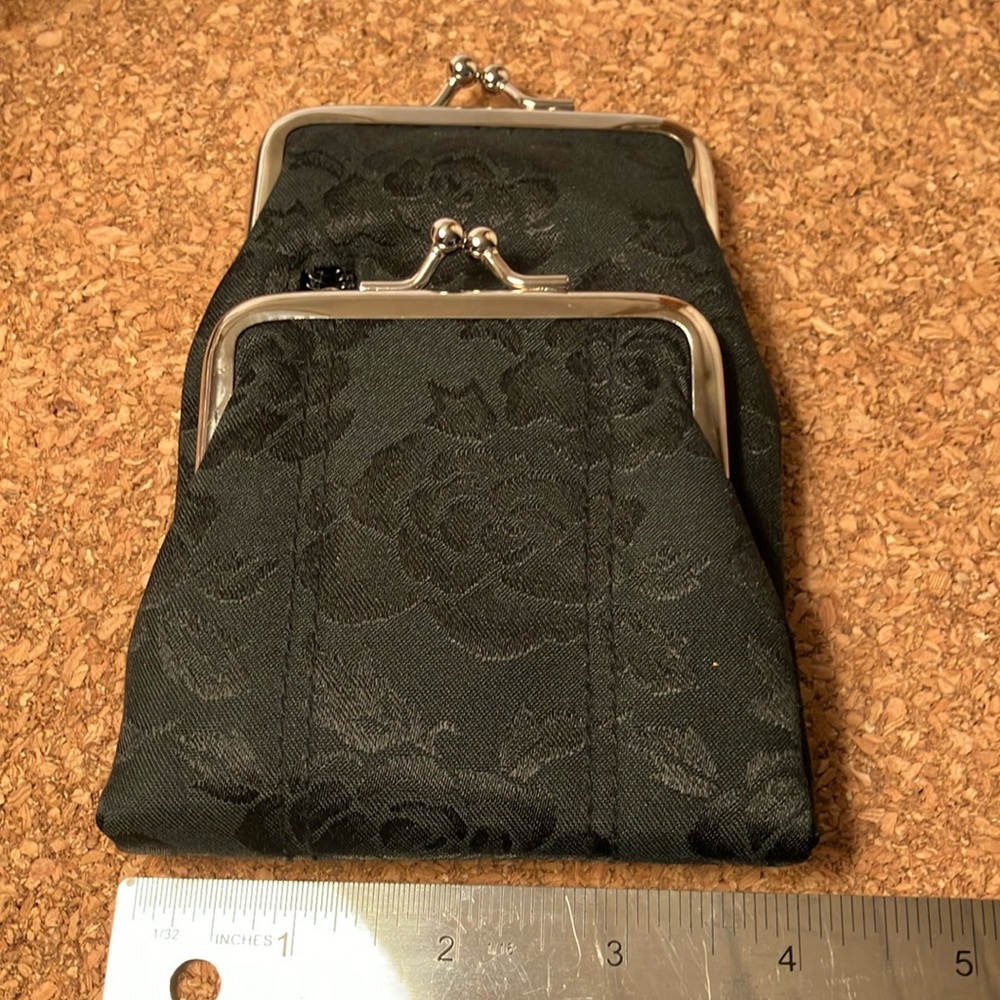 Elegant Black Floral Clutch